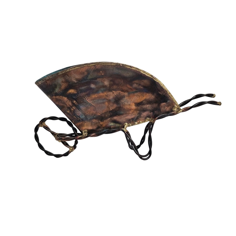 Copperland Arts & Crafts Copper Wheelbarrow Sculpture Verdigris Patina Michigan